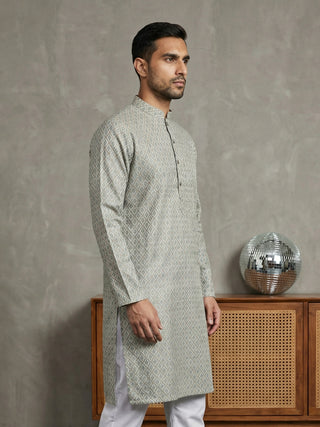 Foil Printed Cotton Blend Kurta