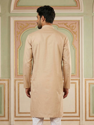 Men Silk Blend Embroidered Kurta