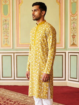 Floral Embroidered Viscose Rayon Kurta