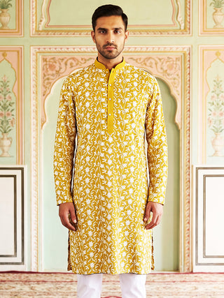 Floral Embroidered Viscose Rayon Kurta