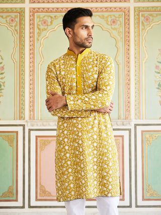Floral Embroidered Viscose Rayon Kurta