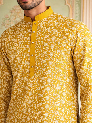 Floral Embroidered Viscose Rayon Kurta