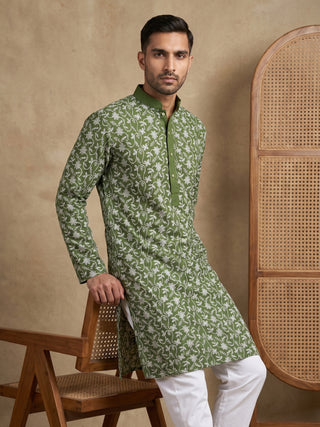 Floral Embroidered Viscose Rayon Kurta