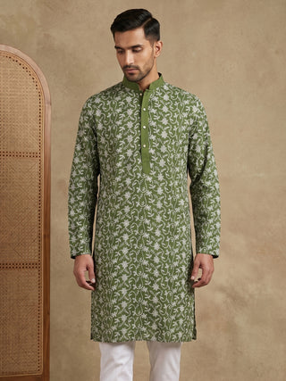 Floral Embroidered Viscose Rayon Kurta