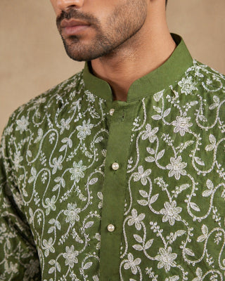 Floral Embroidered Viscose Rayon Kurta