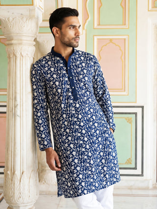 Floral Embroidered Viscose Rayon Kurta