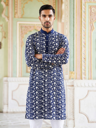 Floral Embroidered Viscose Rayon Kurta