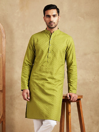 Men’s Cotton Blend Woven Design Kurta
