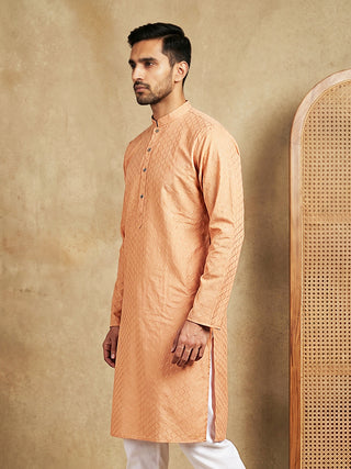 Men’s Cotton Blend Woven Design Kurta