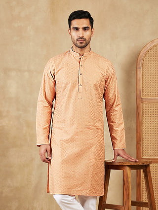 Men’s Cotton Blend Woven Design Kurta