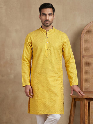 Men’s Cotton Blend Woven Design Kurta