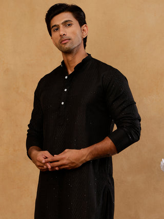 Men's Silk Blend Thread Work Kurta