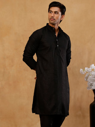 Men's Silk Blend Thread Work Kurta