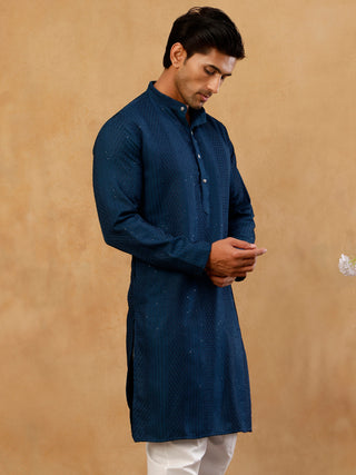Men's Silk Blend Thread Work Kurta