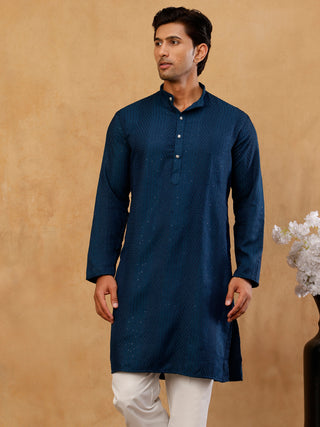 Men's Silk Blend Thread Work Kurta