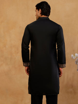 Cotton Blend Floral Embroidered Kurta