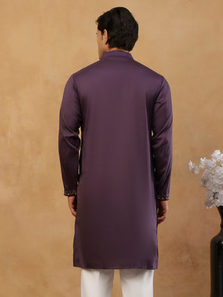 Men's Cotton Blend Embroidered Kurta