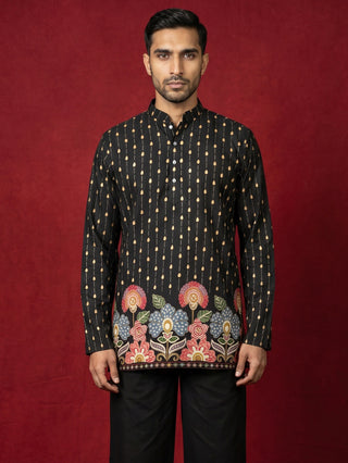 Men's Floral Printed Kurta