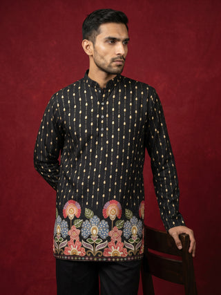 Men's Floral Printed Kurta