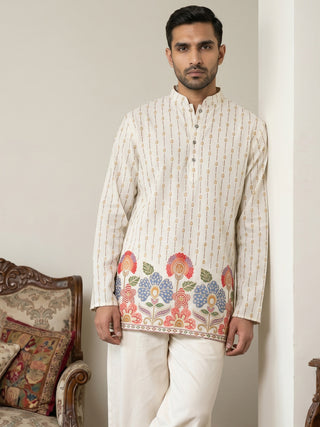 Men's Floral Printed Kurta