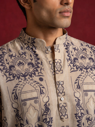 Cotton Blend Ethnic Printed Kurta