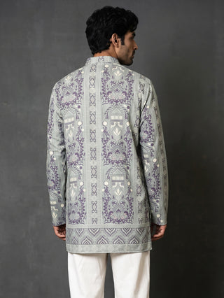 Cotton Blend Ethnic Printed Short Kurta