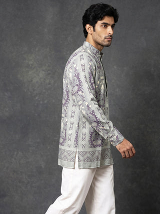 Cotton Blend Ethnic Printed Short Kurta