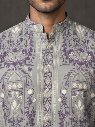 Cotton Blend Ethnic Printed Short Kurta