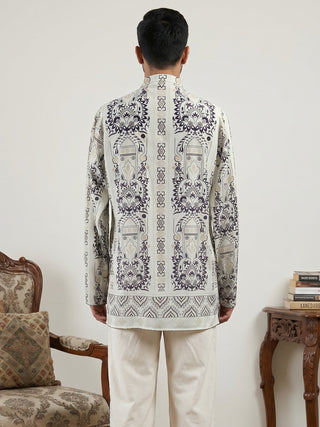 Cotton Blend Ethnic Printed Kurtas