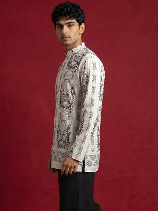 Cotton Blend Ethnic Printed Kurta