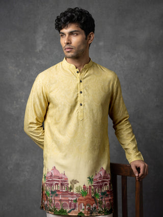Cotton Blend Ethnic Printed Short Kurta