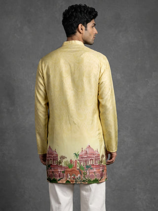 Cotton Blend Ethnic Printed Short Kurta