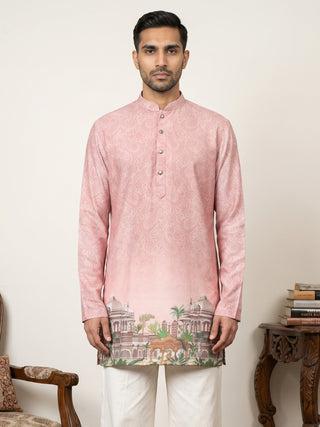 Men's Cotton Blend Ethnic Printed Kurta