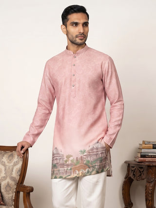 Men's Cotton Blend Ethnic Printed Kurta