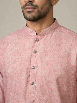 Men's Cotton Blend Ethnic Printed Kurta
