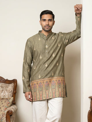 Men's Cotton Blend Printed Kurta