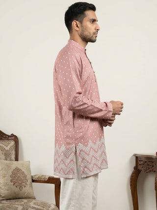 Men's Cotton Blend Printed Kurta