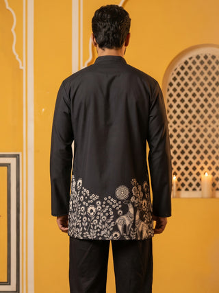 Men's Cotton Blend Festive Printed Kurta