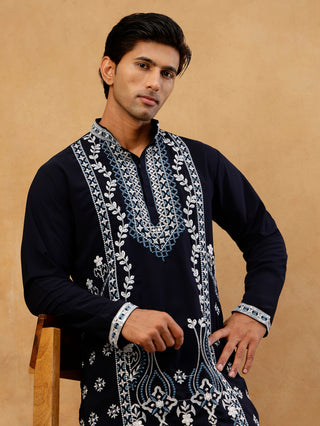 Ethnic Embroidered Japanese Fabric Kurta for Men
