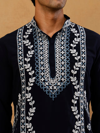 Ethnic Embroidered Japanese Fabric Kurta for Men