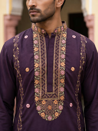 Japanese Fabric Floral Embroidered Kurta