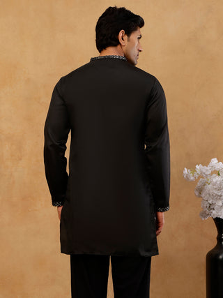 Silk Blend Embroidered Kurta