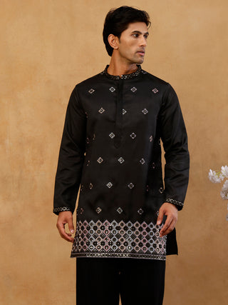Silk Blend Embroidered Kurta