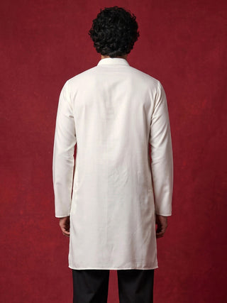 Silk Blend Embroidered Kurta