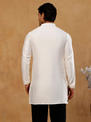 Silk Blend Embroidered Kurta for Men