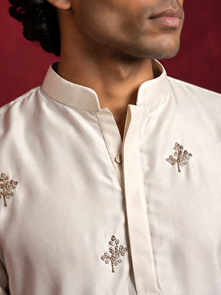Silk Blend Embroidered Kurta