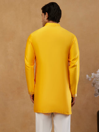 Silk Blend Embroidered Kurta
