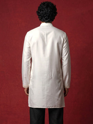 Silk Blend Embroidered Kurta