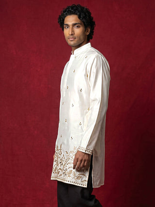 Silk Blend Embroidered Kurta