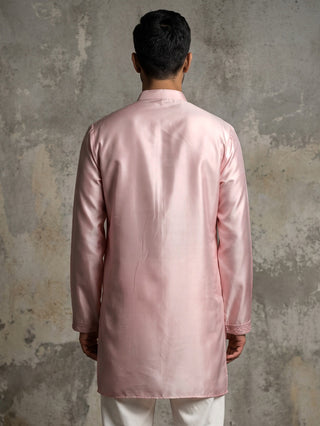 Men Designer Silk Blend Embroidered Kurta